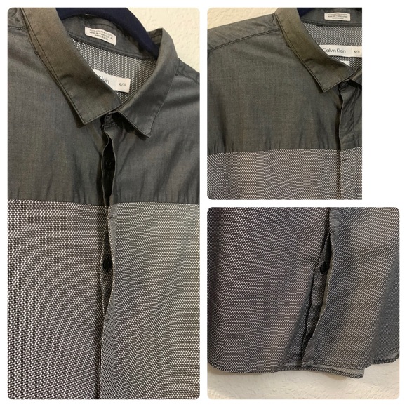 CALVIN KLEIN Color Block, LS  Body Fit, Sz. XL Hide Button Down Shirt/EUC - Picture 8 of 17